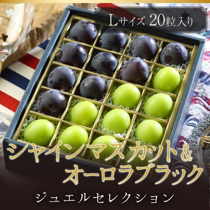 ぶどう シャインマスカットamp オーロラブラック ジュエルセレクション 岡山県産 特秀 Lサイズ 粒 送料無料 葡萄 ブドウ ギフト 12月 スーパーsale