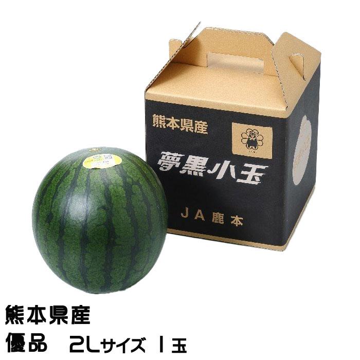 すいか 夢黒小玉すいか 優品 2Lサイズ 1玉 1.8kg 熊本県産 JA鹿本