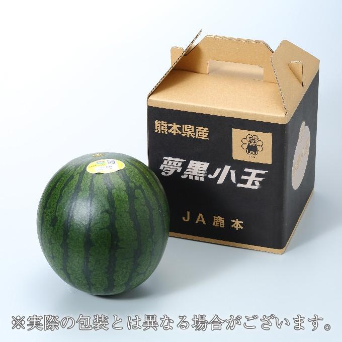 お中元 すいか 夢黒小玉すいか 優品 2Lサイズ 1玉 1.8kg 熊本県産 JA