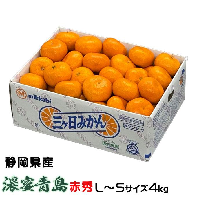 みかん 三ヶ日みかん 濃蜜青島 赤秀 L〜Sサイズ 4kg 静岡県産 JAみっ