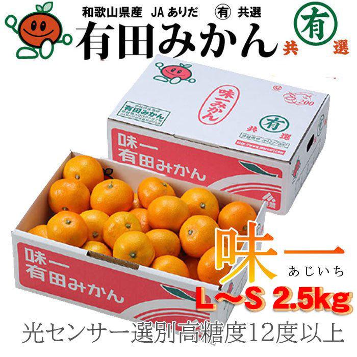 みかん プレミアム有田みかん 味一 L〜Sサイズ 2.5kg 糖度12度