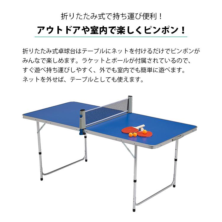 地球家具 卓球台 セット ラケット2つ ボール3つ ネット付 折りたたみ 