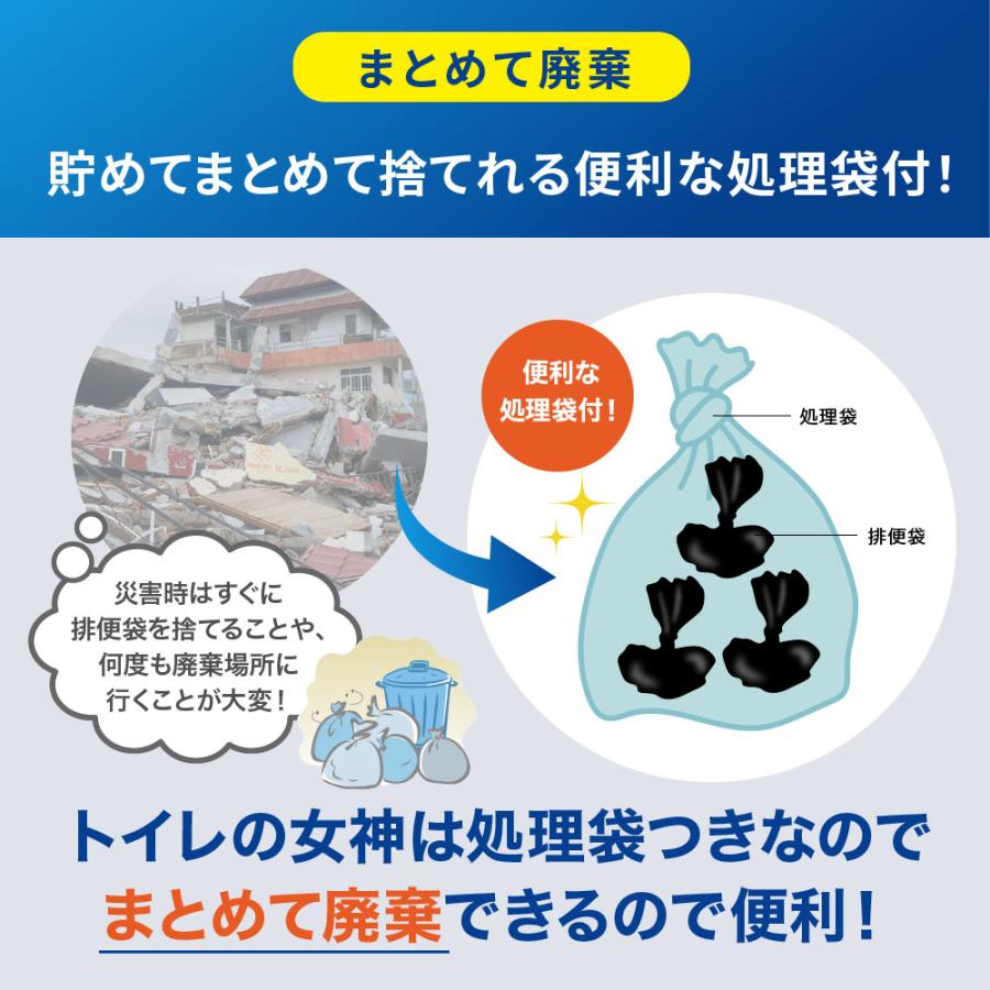 簡易トイレ 女性用  トイレの女神 PREMIUM 100回分 非常用トイレ 災害用トイレ 半永久 15年保存 日本製抗菌凝縮剤 消臭 抗菌 予約販売 最新版｜hacono｜14