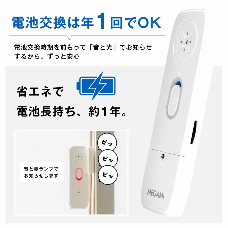 液晶リモコン、簡易アラームＵＧＫ用、電池１本付属 トイレの女神 PREMIUM 【衝撃検知+開放検知】防犯ブザー MEGAMI 窓