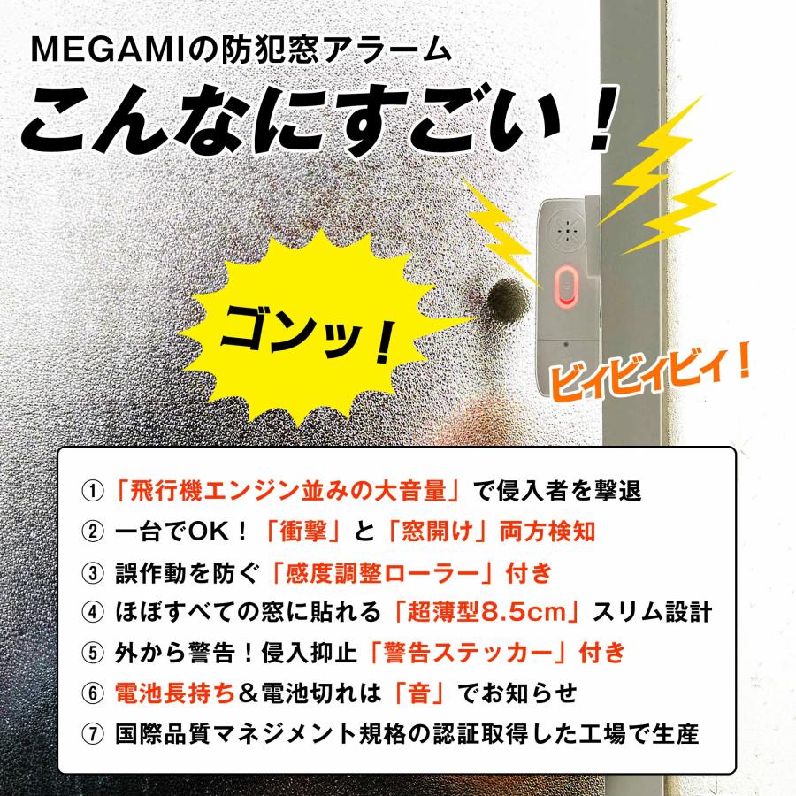 トイレの女神 PREMIUM 【衝撃検知+開放検知】防犯ブザー MEGAMI 窓