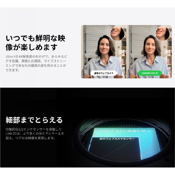 Insta360 Insta360 Link 2C 高品質Webカメラ CINSABNA : ハコスコ
