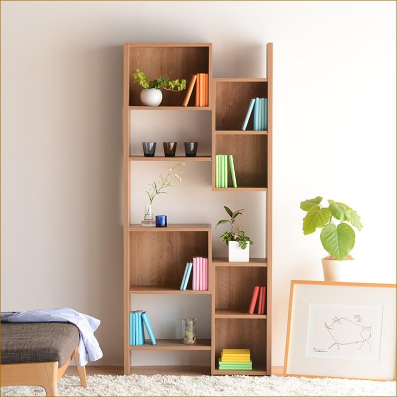 リビング収納 収納家具 フリーラック 日本製 ブラウン ナチュラル 2色 2サイズ 送料無料 リビング収納 飾り棚 違い棚 幅80 ナチュラル 北欧 本棚