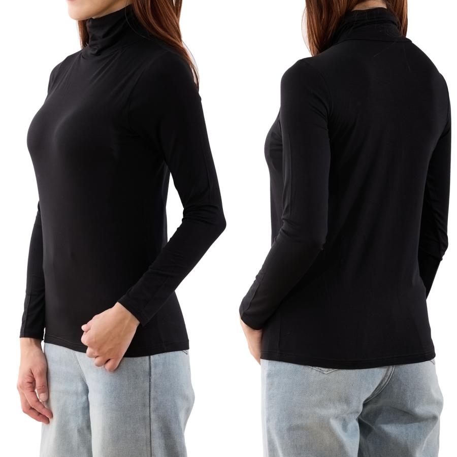 カップ付きタートルネック長袖Tシャツ モダール : hadagiya - 通販