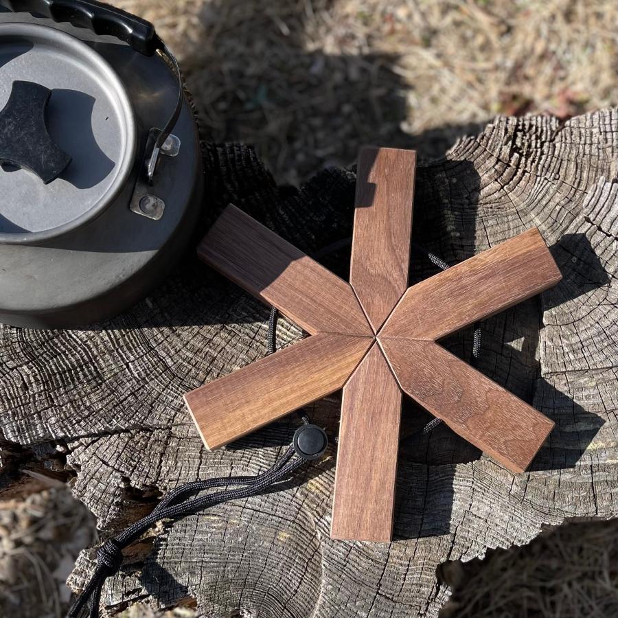 無垢　ウォールナット　コースター WALNUT キャンプ ミニコースター ウォールナット調 鍋敷き キャンプ アウトドア 木製