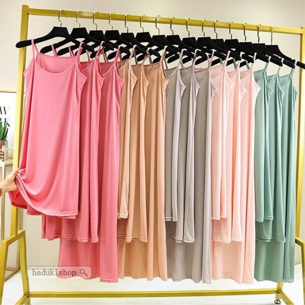 送料無料 キャミワンピース ペチコート レディース キャミワンピ 3タイプ ショート丈 シワなりにくい ロング丈 透け防止 ミモレ丈 ふるさと割 インナ 通気性