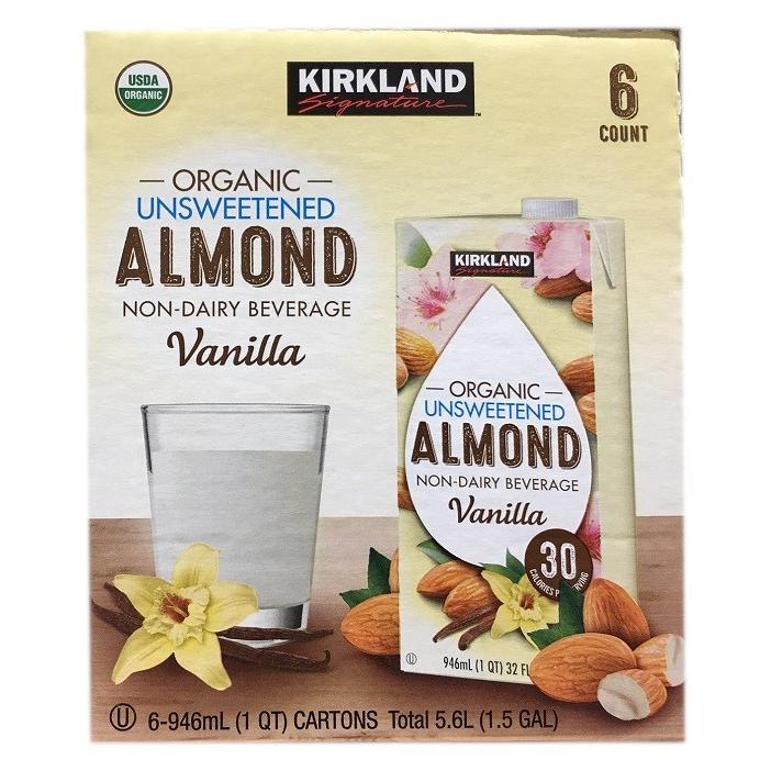 オーガニックアーモンドミルク バニラ味 946ml x 6本 アーモンド飲料 人気ドリンク ジュース コストコ カークランド 飲料