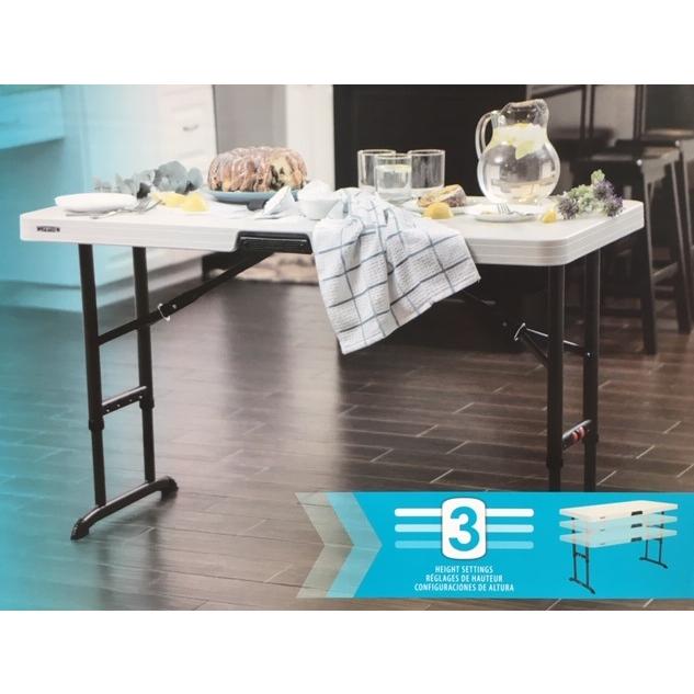 公式店舗 送料無料 ライフタイム テーブル 4人掛け 3段階の高さ調節可能 屋内 屋外使用可能 Lifetime 4ft Adjust Table 驚きの値段 Www Kingfishswimming Com