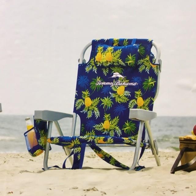 トミーバハマ ビーチチェア リクライニング5段階調製可能 携帯ホルダー付き TMMY BAHAMA BEACH CHAIR キャンプア