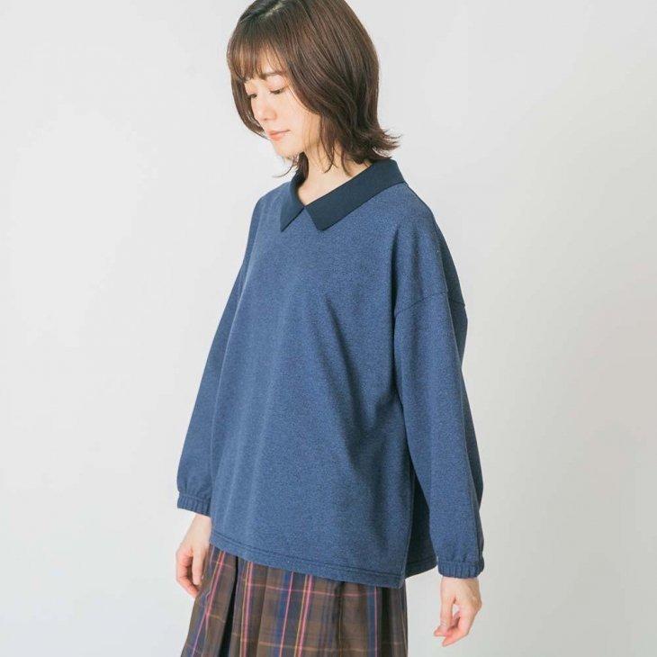 SALE セール】TUTIE. (ツチエ) | コットン杢カノコ編立衿プルオーバー 