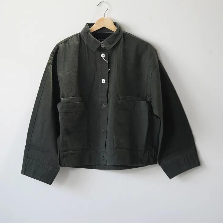 TUTIE. (ツチエ) | コットンデニムジャケット (ネイビー/モスグリーン 