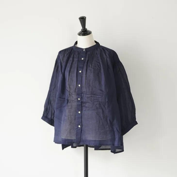 TUTIE. (ツチエ) | ラミームジ ギャザーブラウス (navy/purple 