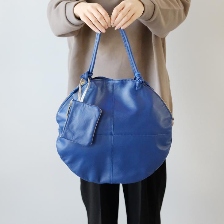 POMTATA (ポンタタ) | ENVAN TATE TOTE (navy) 円形 トートバッグ たて  