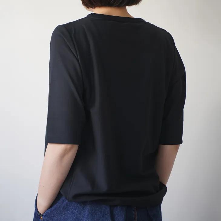 lelill (レリル) | THE ハイテク BASIC 6分袖 T (ブラック) size 38