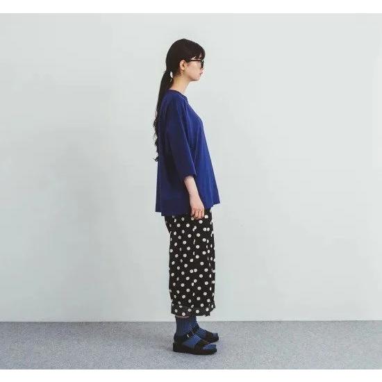 Cion (シオン) | コットンクロップドスリーブカットソー (blue