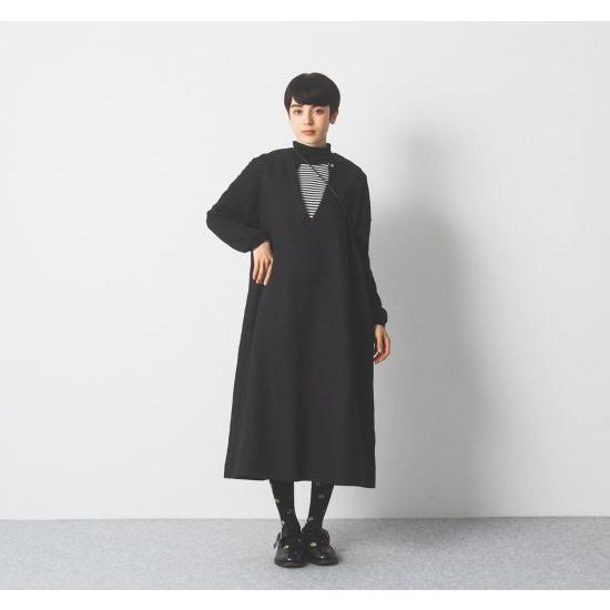 Cion| リネンVネックワンピース (black) Cion(シオン) | リネンVネックワンピース (black) ワンピース