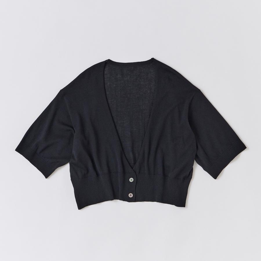 Cion (シオン) | コットンカシュクールカーディガン (black) トップス