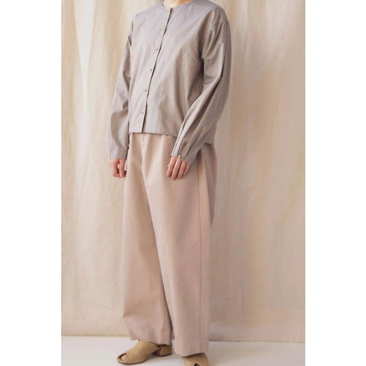 hatsutoki | petal ノーカラーブラウス (ジンジャーブルー) トップス