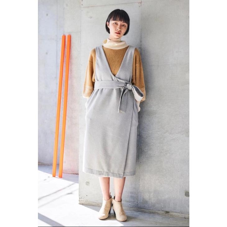 sneeuw (スニュウ) | ラップジャンパースカート (grey) onesize | 送料無料 ワンピース ジャンパースカート