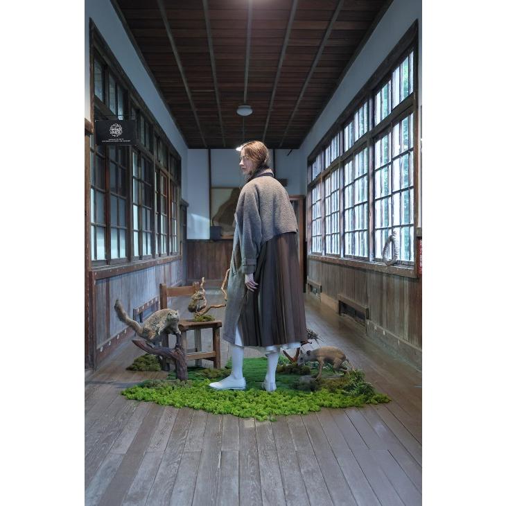bedsidedrama | Pleats Oversized P-Coat  (brown) |   アウター 防寒 ベッドサイドドラマの画像