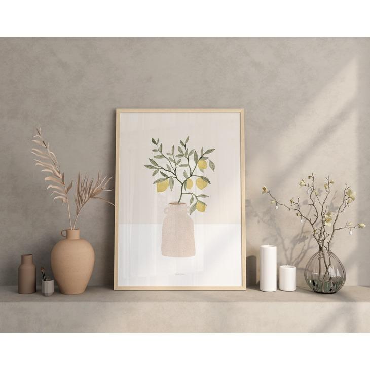 MICUSH | POTTERY AND FLOWERS - LEMON BRANCH (AP154) | アートプリント/ポスター (50x70cm) 北欧_1