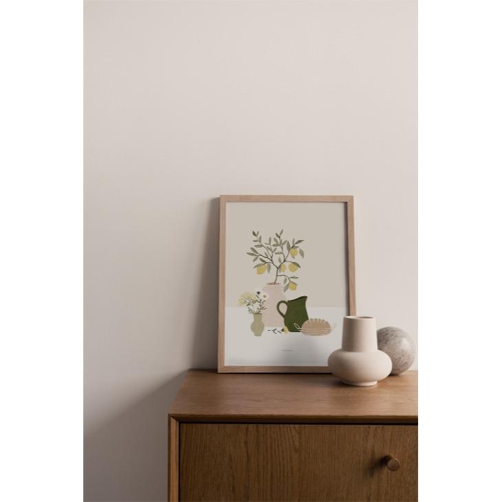 MICUSH | POTTERY AND FLOWERS - FESTIVE TABLE (AP156) | アートプリント/ポスター (50x70cm) 北欧_1