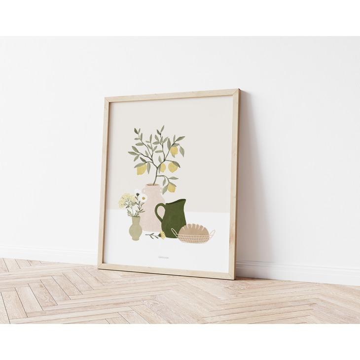 MICUSH | POTTERY AND FLOWERS - FESTIVE TABLE (AP156) | アートプリント/ポスター (50x70cm) 北欧_3