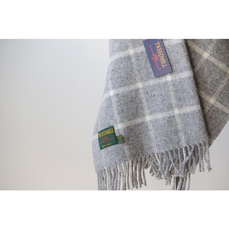 TWEEDMILL ストール TWEEDMILL | Chequered Grey Shawl ショール (70x183cm
