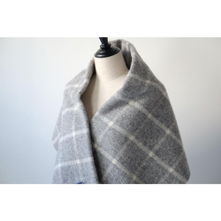 TWEEDMILL | Chequered Grey Shawl ショール (70x183cm) ツイードミル