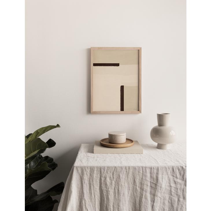 CARO CARO PRINTS Cream & Brown Abstract Art Print (MNLT06) アートプリント