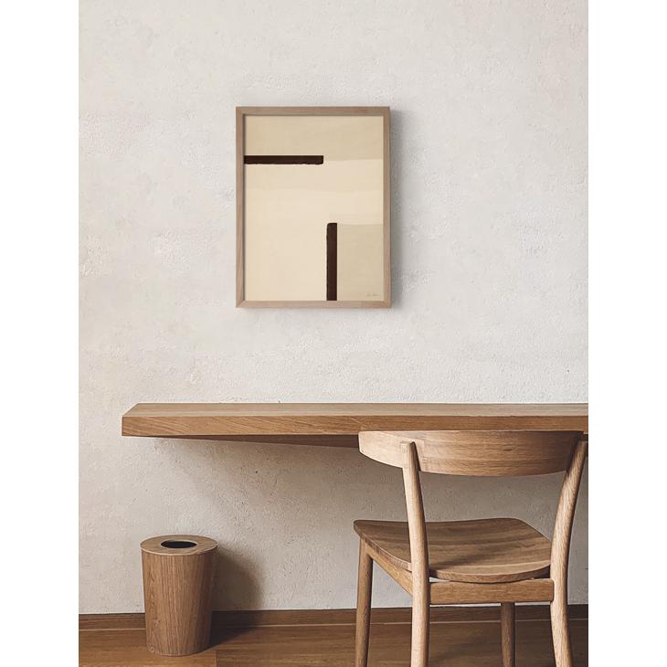 CARO CARO PRINTS Cream & Brown Abstract Art Print (MNLT06) アートプリント