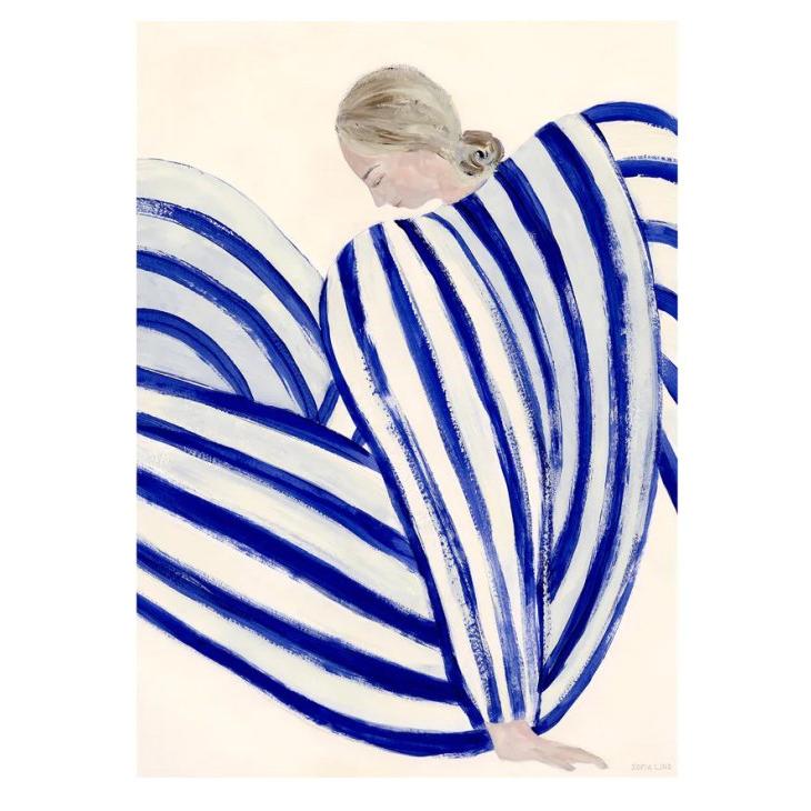 Sofia Lind アートポスター THE POSTER CLUB x Sofia Lind | Blue Stripe At Concorde 30x40cm