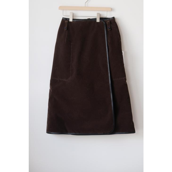 ASEEDONCLOUD | ZEPHYROS WRAP SKIRT (dark brown) | スカート 