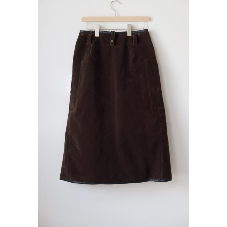 【SALE セール】ASEEDONCLOUD | ZEPHYROS WRAP SKIRT (dark brown) | スカート アシードンクラウド_2