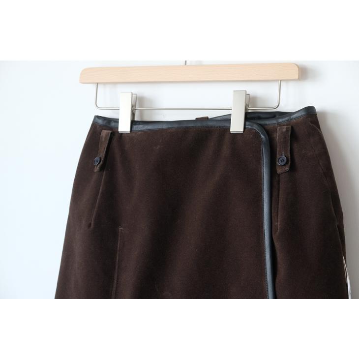 【SALE セール】ASEEDONCLOUD | ZEPHYROS WRAP SKIRT (dark brown) | スカート アシードンクラウド_3