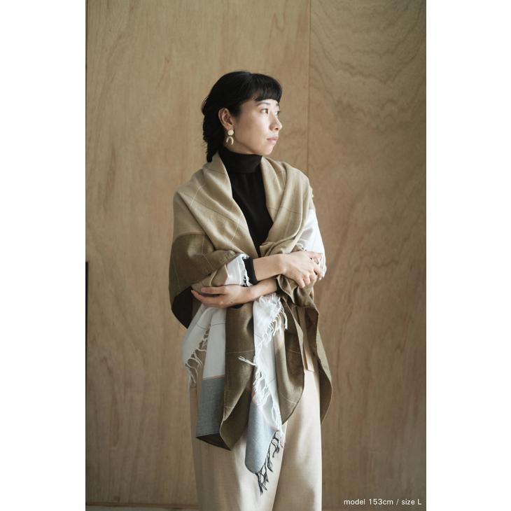 hatsutoki(ハツトキ) | パネルチェックストール L (white) ストール