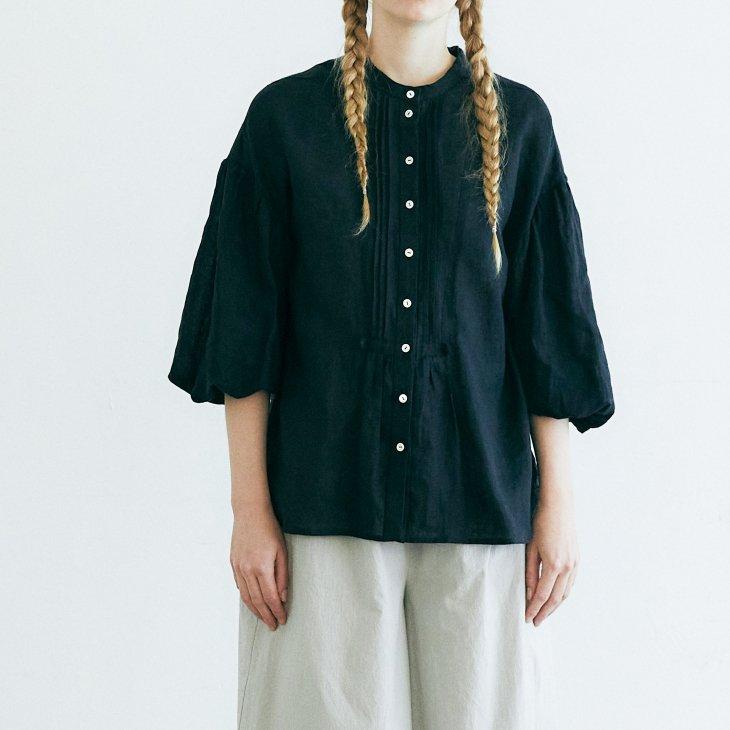 MAGALI | フレンチリネン・バロン・ブラウス (black) | トップス 
