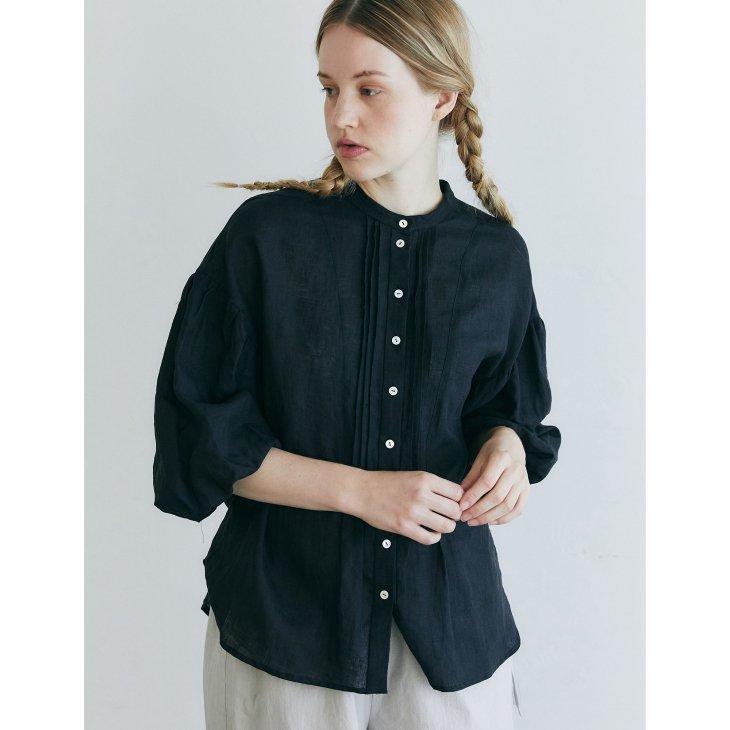 MAGALI | フレンチリネン・バロン・ブラウス (black) | トップス 