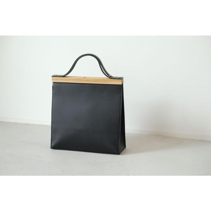SALE セール】yuruku (ユルク) | Clap Wood Square Hand Bag L (black