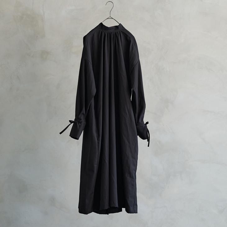 the last flower of afternoon | 夜のほとり back open dress (black 