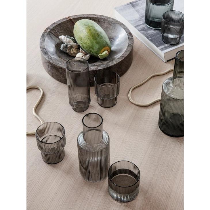 ferm LIVING (ファームリビング) | Ripple Glasses 4 pcs set (smoked grey) | グラス リビング キッチン インテリア 北欧の画像