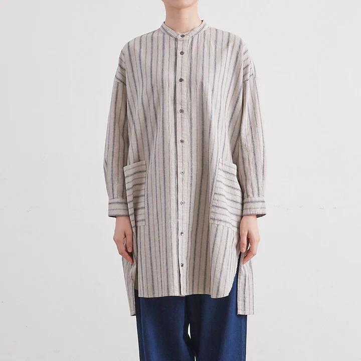 HEAVENLY (ヘブンリー) | COTTON LINEN STRIPE SHIRT TUNIC (natural  