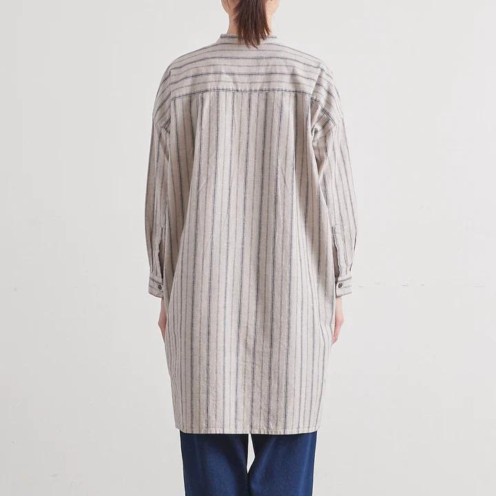 ヘブンリー Linen Stripe Shirt Tunic チュニックシャツ HEAVENLY (ヘブンリー) | COTTON LINEN STRIPE SHIRT TUNIC (natural