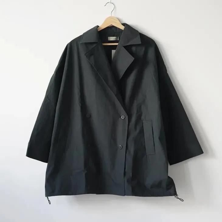 FILUM | リラックスミドルトレンチ (black/charcoal) トレンチコート