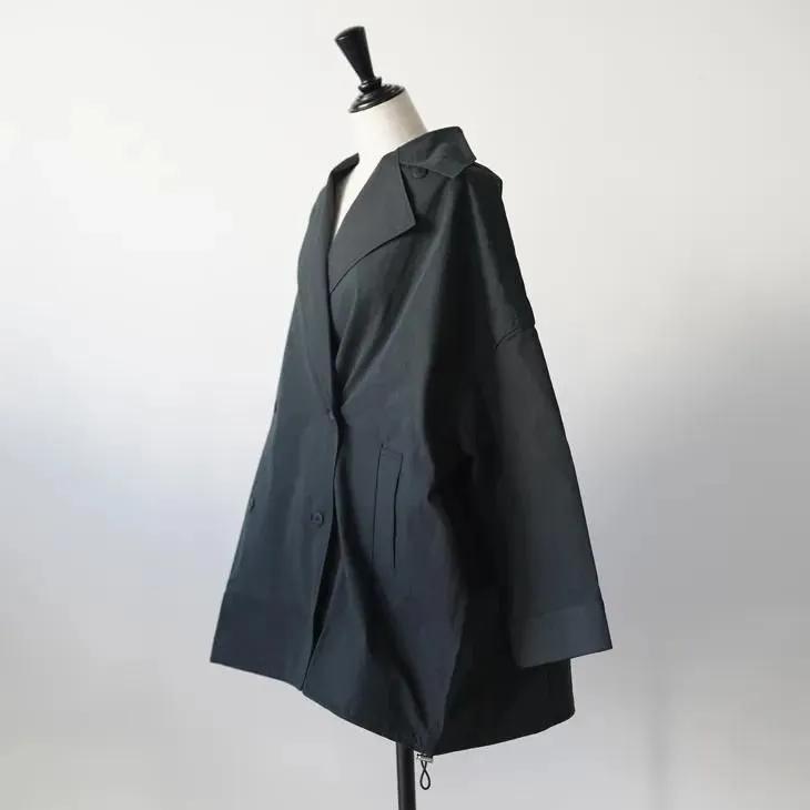 まなつ　FILUM フィルム　リラックスミドルトレンチ FILUM | リラックスミドルトレンチ (black/charcoal) トレンチコート