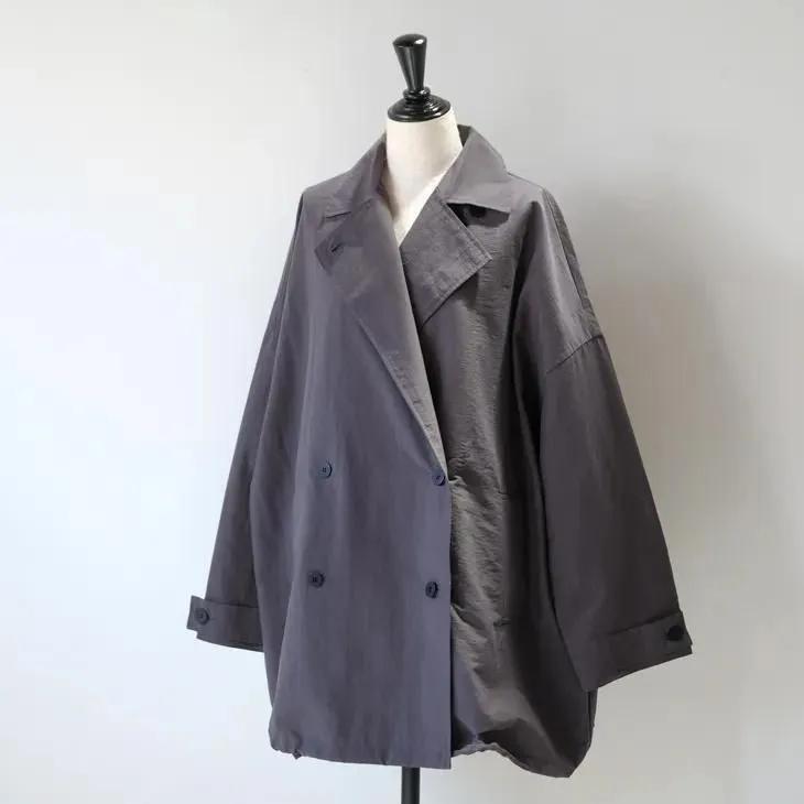 まなつ　FILUM フィルム　リラックスミドルトレンチ FILUM | リラックスミドルトレンチ (black/charcoal) トレンチコート